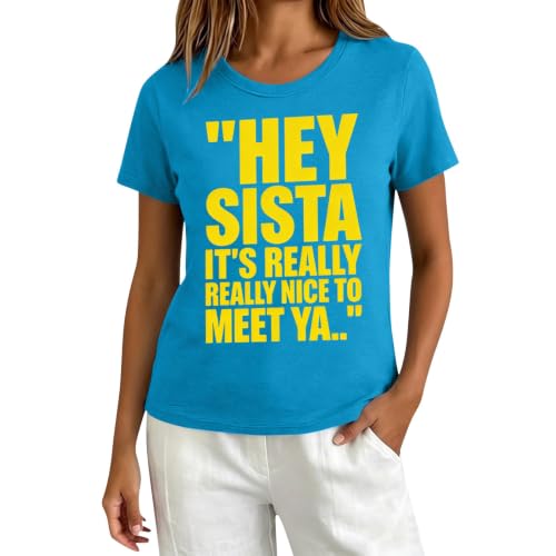 Hey Sista Its Really Nice to Meet Ya Shirt Big Sister Shirt Sky Blue L - image 5