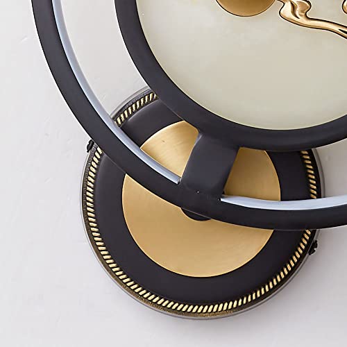 Aplique de pared LED de mármol circular moderno y latón interior L 6
