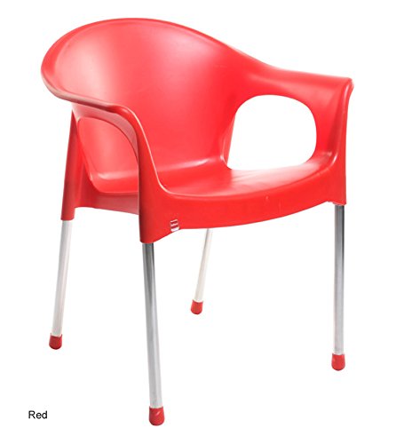 Image of Cello Metallo Chair Set Pack of 2 - Red | Strong and Durable | Easy to Clean | Chair for Living Room, Bed Room, Kitchen, Office Room, Outdoor | 3 Years Warranty