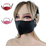 3 Farben Atmungsaktive Erotikmasken Bdsm-Masken Bondage Leder-Gesichtsmasken Rollenspiel Fessel-Fetisch Sm Extremes Mann/Frau Paar Erwachsenenprodukte(Schwarz)