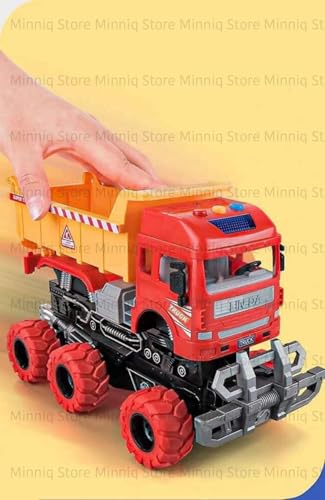 Image of Dumper 6x6 Truck with Lights and Sounds Friction Powered Trailer Model Diecast Truck Toys Best Birthday Gift for Kids (Dumper 6x6 Truck)