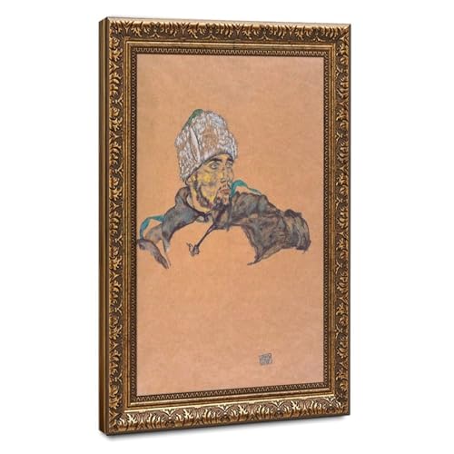 Impression sur toile Egon Schiele pour bureau moderne | Cadre déco salon au style authentique