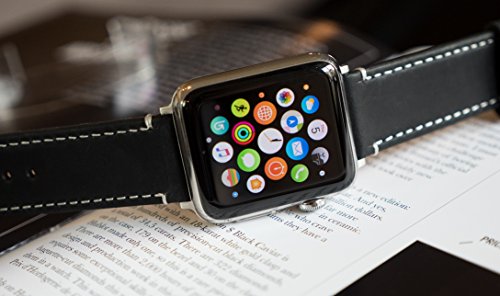 Image of BARTON WATCH BANDS - Top Grain Leather Watch Bands Compatible with Apple Watch Models - 1, 2, 3, 4, 5, 6, 7, 8, 9, 10, SE, Ultra & Ultra 2