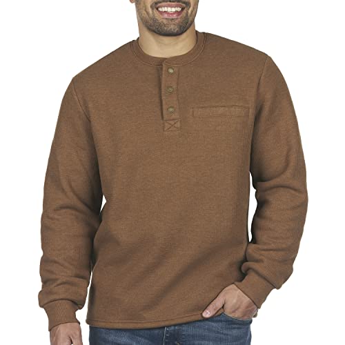 Coleman Long-Sleeve Sherpa Lined Waffle Henley Shirts for Men