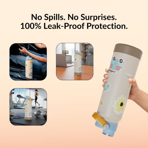 Image of Rabitat Hyde Personalized Vacuum Insulated Stainless Steel Water Bottle 1000 ml | Double Wall Vacuum Insulation|18 /8 Food Grade Steel | Leak Proof | Wide Mouth | Ring Handle | BPA Free | Happy Trails