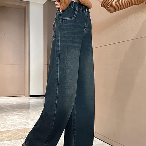 Cute Jeans for Teens Girls Flare Jeans Kids Fashion Stretchy Denim Pants Y2K Boyfriend Skater Streetwear 5-14Y4