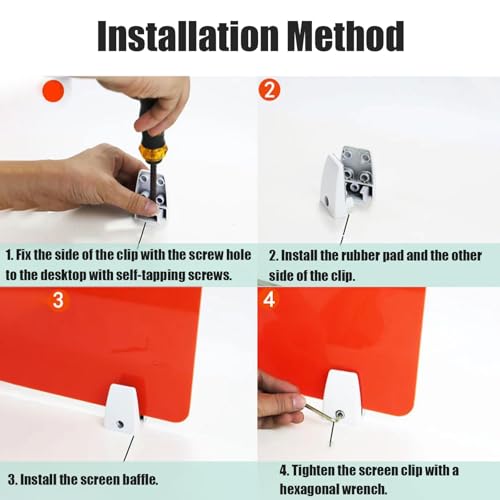 Panneau de confidentialité de bureau, séparateur de bureau portable en acrylique - Écran de confidentialité antibruit pour bureau et salle d'étude, cloison de travail robuste, installation f