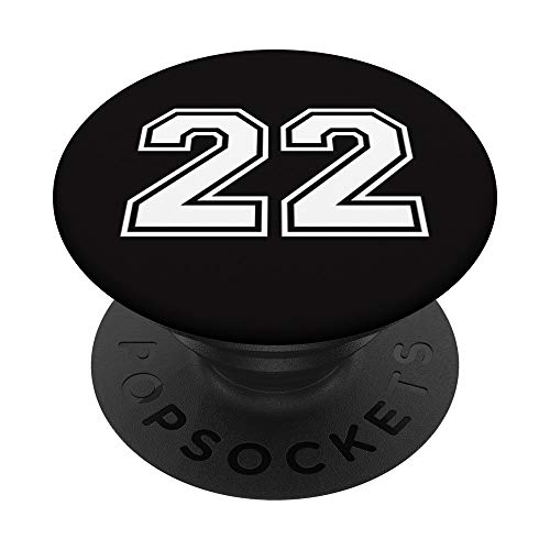 Ice Hockey Personalized Jersey No #22 Puck Number 22 Gift PopSockets PopGrip: Swappable Grip for Phones & Tablets