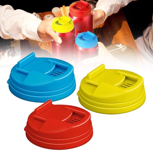 Soda Can Covers, 2024 New Can Covers for Soda Cola Can Lid Covers Round Protector, Reusable Plastic Can Spill Stopper or Protector For Fit Standard Size Cans 2.4 Inches (3pcs)