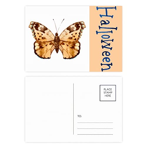 Cartes postales d'Halloween papillon aux ailes brunes pour tables de fête