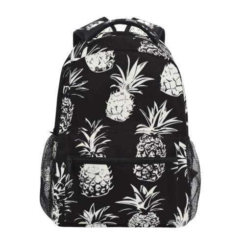 Sac à dos ecole ananas blanc ordinateur portable cartable scolaire ado enfant