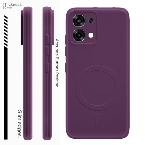 Image of Pikkme Back Cover for Oppo F31 5G / Oppo F33 5G Soft Matte Silicone Mag-Safe Design (Mag-Safe Not Support) Camera Protection | Slim Fit Bumper Cover (Purple)
