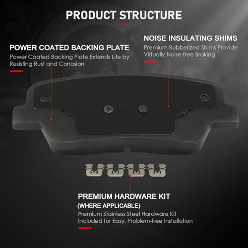 Image of cciyu D1815 & D1816 Front & Rear Ceramic Disc Brake Pads Kit For Kia Sorento 2016-2020