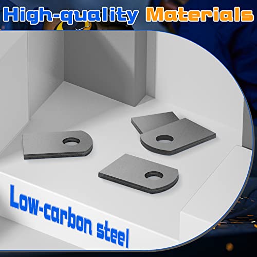 Image of Dunzy 100 Pcs Steel Weld Tabs 1 inch W, 1 1 /2 inch H, 3 /8 inch Hole, 1 /8 inch Universal Shock Mount Thick Flat Tab Brackets Gussets Weld on Light Tabs Mild Steel for Easy Welding