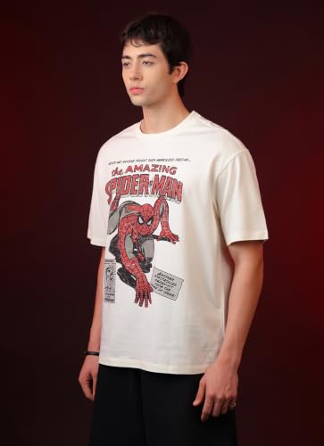 Image of Free Authority Official Marvel Spider-Man Brand New Day Graphic Printed Men's Oversized Fit T-Shirt | Pure Cotton Crew Neck Half Sleeve Casual Summer Tee
