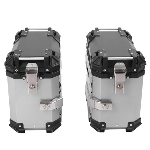 Porta-malas de motocicleta de alumínio com trava, capa lateral de motocicleta de 38 L, alça, capa superior de motocicleta de liberação rápida, acessórios universais de motocicleta para capacete,