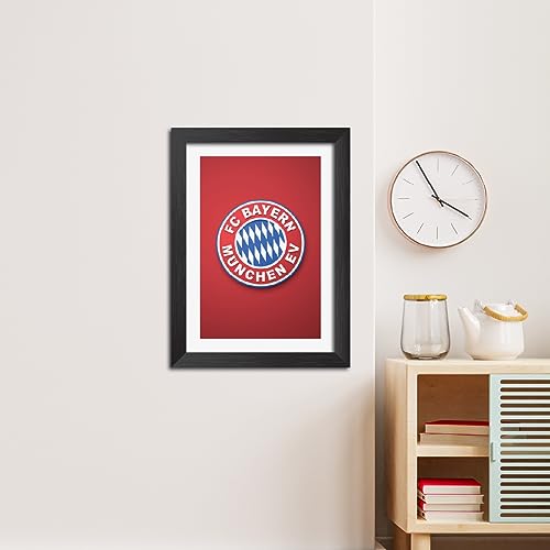 Image of TenorArts Bayern Munich Poster Football 3D Textured Logo Print Laminated Photo Frame Painting with Matt Finish Black Tectures (9 inches x 12inches)
