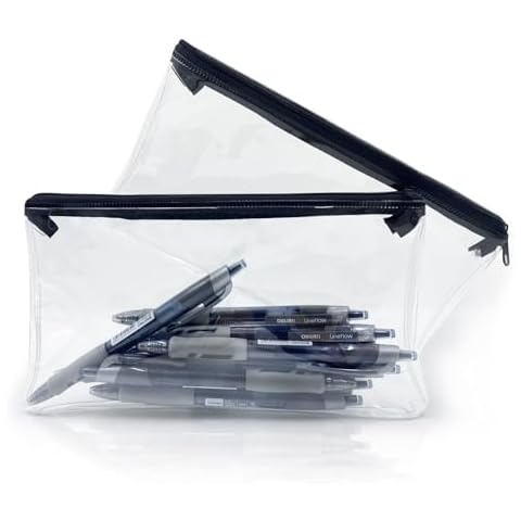 Clear Pencil Case for Exams, 2 Pack Cover