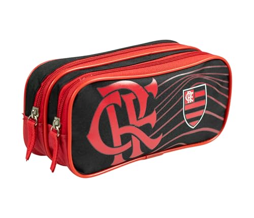 Estojo retangular Juvenil Duplo, Flamengo, Kit, 764654