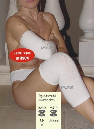 CzSalus Ellenbogenwärmer mit Angorawolle Plus EIN Paar Kniewärmer mit Angorawolle - Hasel Größe S/M Cover