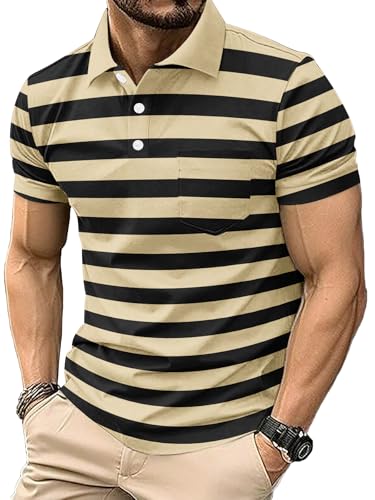 6 Pack Mens Polo Shirt Short Sleeve Sports Golf Tennis T-Shirt Moisture-Wicking Summer Shirts for Work Casual Athletic3