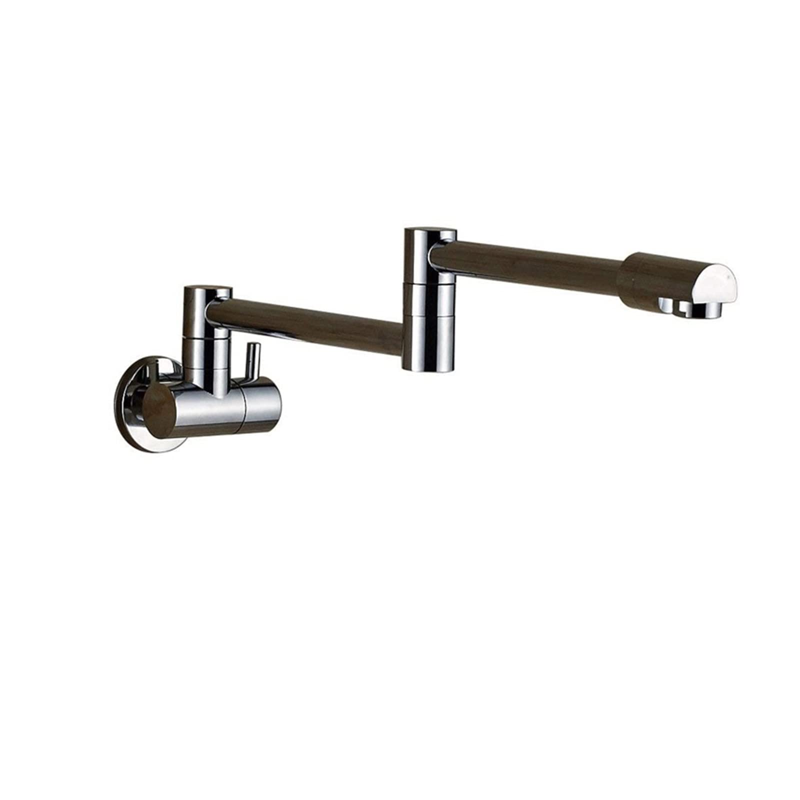 ZQFHSX Kitchen Sink Faucet, 1 Handle Hole Cold Water Folding Bathroom Faucet Ceramic Multiple hes(Chrome a)