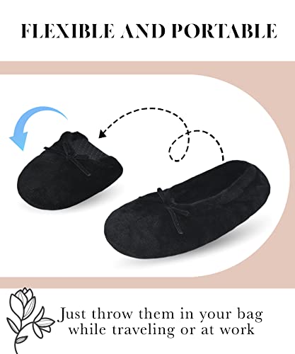 Keyela Women's Memory Foam House Fluffy Ballerina Slippers Ballet Shoes Fuzzy Cute Faux Fur Closed Toe Slip On Indoor Slippers4