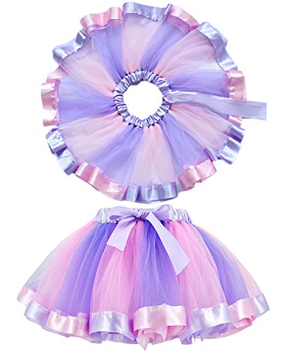 Jiaduo DJSTTSET-LIGHT PURPLE-M Girls Unicorn Costume Rainbow Tutu thumb #1