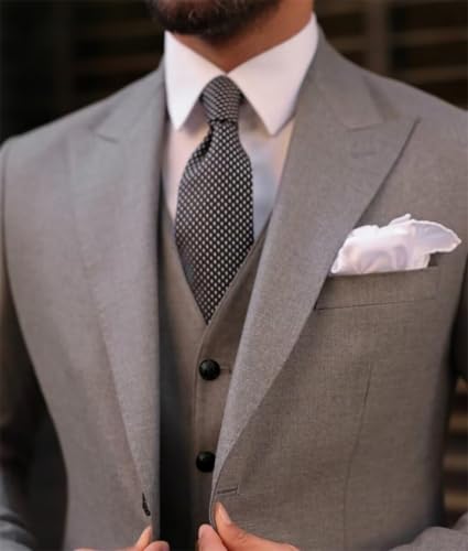Men's 3 Piece Slim Fit Suits Two Buttons Tuxedo Formal Business Suit for Wedding Prom Dinner Party3