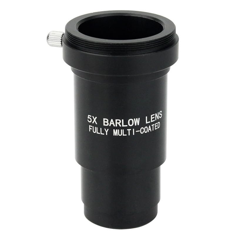 1.25 5X Barlow Lens Fully-Multi Coated Achromatic Lens Fully Metal Astronomical Telescope Accessory with M42 Thread
