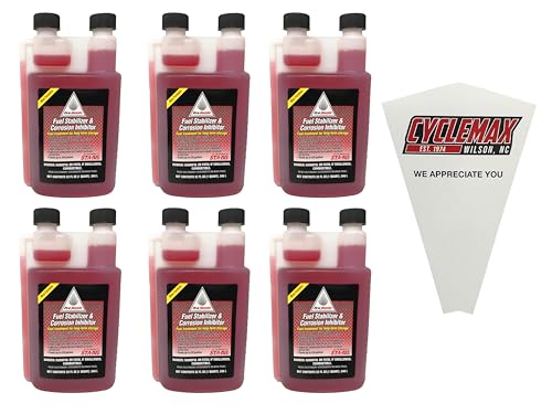CYCLEMAX Six Pack Compatible with Honda Fuel Stabilizer & Corrosion Inhibitor 08732-3200 Contains Six 32oz Bottles and a Funnel