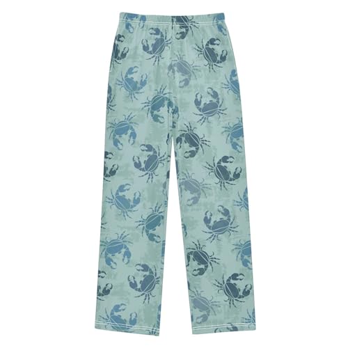 ZZXXB Retro Crab Boys Long Pants Soft Trousers Elastic Waist Kids Lounge Bottoms with Pockets S-XL