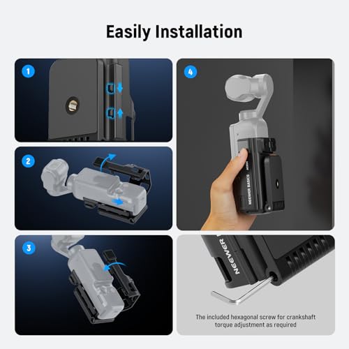 Image of NEEWER Basics Magnetic Mount Compatible with DJI Osmo Pocket 3 Xtra Muse | Gimbal Action Camera Stand, Accessories Expansion Adapter, Plastic Bracket for Battery Grip NEEWER M21 Fill Light, AC024