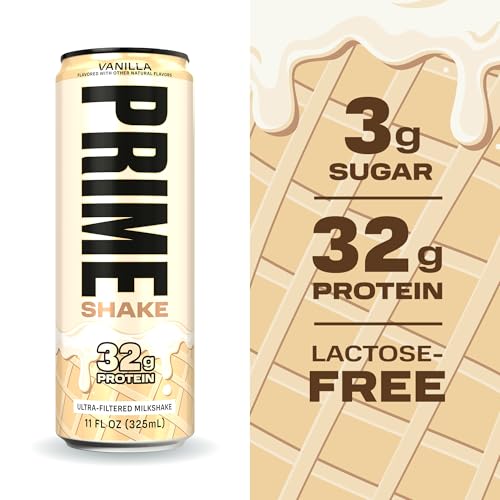 Image of PRIME Shakes, Vanilla, 32g Protein Shake for Muscle Support & Recovery, Ultra-Filtered Milk, Lactose Free, Low Sugar, Low Calorie, Ready to Drink, 11 fl oz, 12 Pack