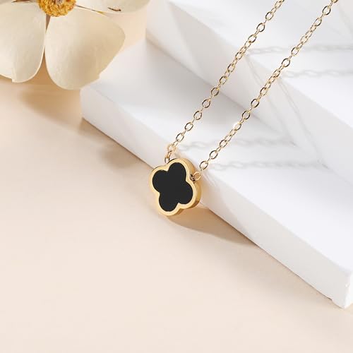 18K Gold Plated Clover Necklace for Women Four Leaf Clover Necklace Flower Lucky Pendant Dainty Jewelry Gifts3
