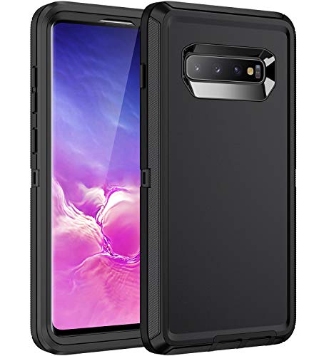 Regsun for Galaxy S10 Case,Shockproof 3-Layer Full Body Protection [Without Screen Protector] Rugged Heavy Duty High Impact Hard Cover Case for Samsung Galaxy S10,Black