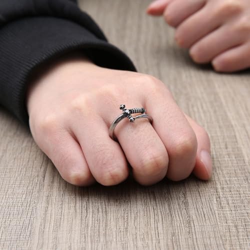 HZMAN Sword Ring for Men Women Stainless Steel Retro Gothic Punk Knight Dagger Rings Jewelry Gift2