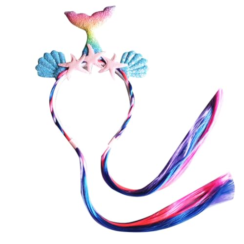 Zerodeko Diadema Colorida de Sirena Material Plástico y Fibra Sintética, Ligera y Cómoda para Cumpleaños y Accesorios para Fotos