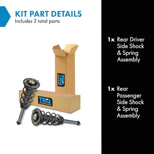 Image of TRQ Rear Quick Complete Shock Strut Spring Assembly LH Driver RH Passenger Pair 2pc Compatible with 2000-2005 Mitsubishi Eclipse