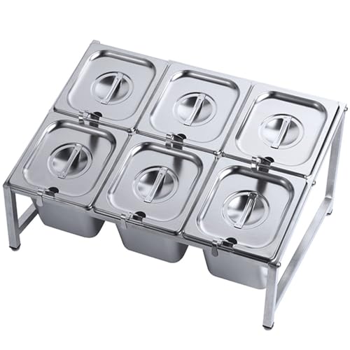 Contenitori per condimenti in acciaio inossidabile, ripiano inclinato per spezie, stazione di copertura a doppio strato con coperchi e cucchiai per sale, snack, farina e prodotti secchi