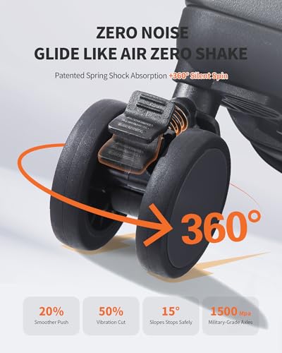 Expandable 20Inch Carry On Luggage Airline Approved - Front Pocket Hardside Travel Suitcase Unbreakable -with Cup Holder,USB Charge,Side Pothook, 360°Spinner Wheels, TSA Lock, Grey 6