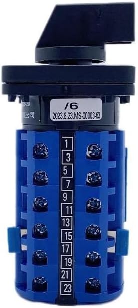 LW26-20/6 Cam Switch Panel Mounting Power Rotary Changeover 5 Positions 24 Terminals Screws Silver YMW26