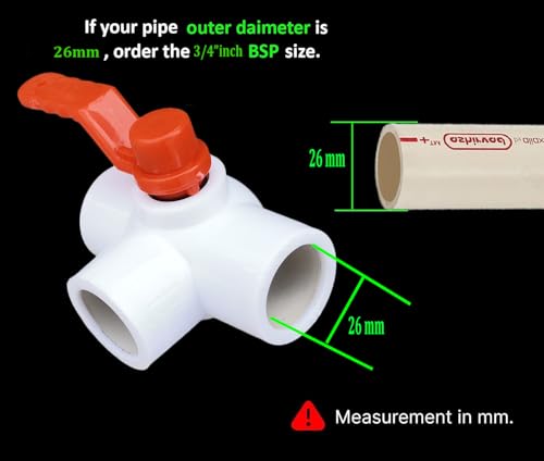 Image of ESEKSAFAR UPVC T-Way Plain Ball valve (3 /4 inchinch UPVC Plain T-way Ball valve)