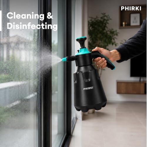 Image of Smart 2L Heavy-Duty Pressure Sprayer - Mist & Stream, Hand Pump for Home, Garden, Pest Control & Cleaning, Portable Hand Compress, Multi-Use Watering Can. (Black)