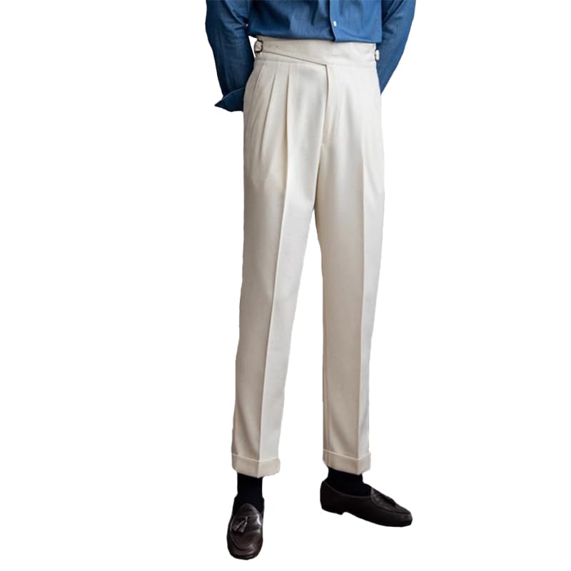 Drolia Formal Men's Slim Fit Suit Pant Mens Business Causal Trousers Classic Dress Pants