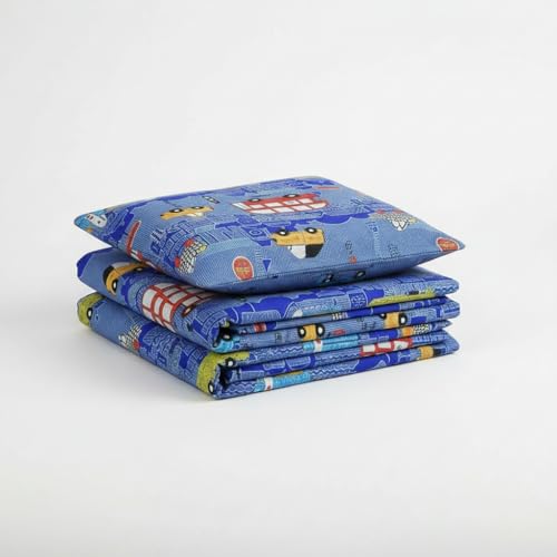 Image of Filymore Kids Double bedsheet Supper car Theme 240 TC Microfiber Soft Cartoon King Size bedcover for Kids Room (90x90 Inches)(Red Blue and White)