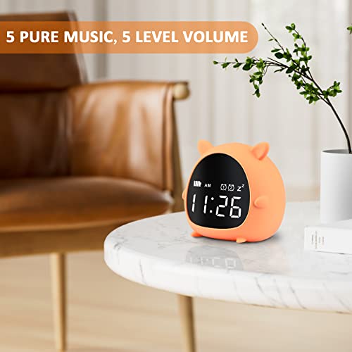 Evetto Dual Alarm Clock For Kids, Digital Alarm Clock With Snooze And Nightlight Adjustable Ringtones Volume Usb Charger 12/24H Small Cute Clocks For Kids Birthday Holiday #TOP6