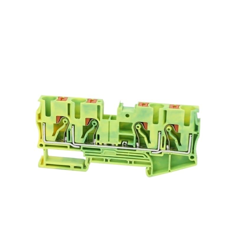 Morsettiera di messa a terra PT6-QU-PE | Sul connettore dei cavi elettrici gialli/verdi di terra della guida Din(5 Pcs)