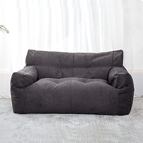 La mejor selección de Sofa Reclinable Doble los mejores 10. 44 LAZSFBEANBD Sofá Perezoso puf Doble sofá pequeño Dormitorio balcón Ocio sillón reclinable Terciopelo algodón puf Chaqueta (sin Relleno),Doble Gris Oscuro