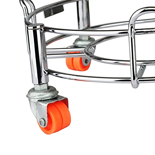 Image of Heavy Stainless Steel Gas Cylinder Trolley with Wheel | Gas Trolly | Lpg Cylinder Stand | Gas Trolly Wheel |Cylinder Trolley with Wheels | Gas Cylinder Trolley (Red, 1)